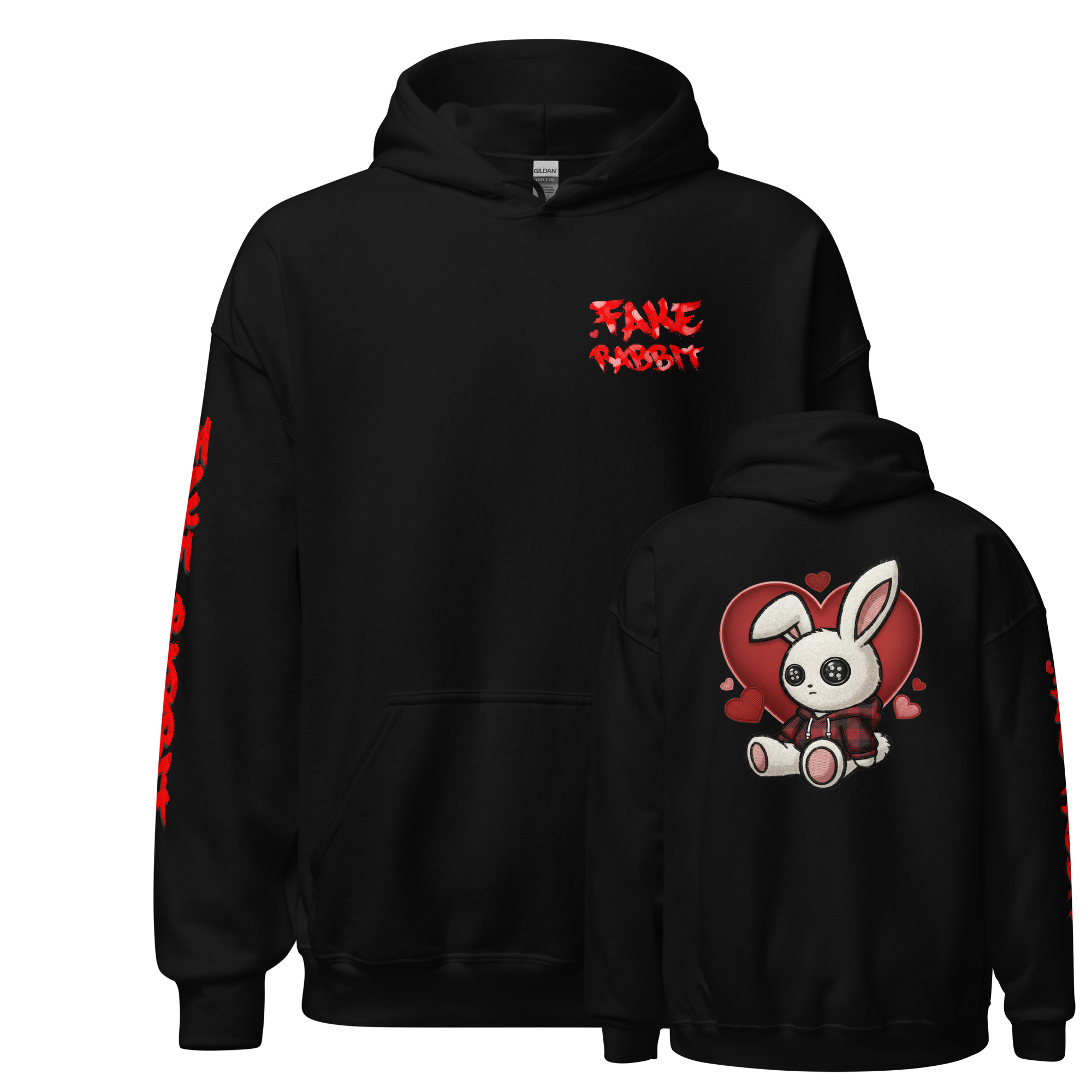 Fake Rabbit Hoodie - Heartcore Rabbit