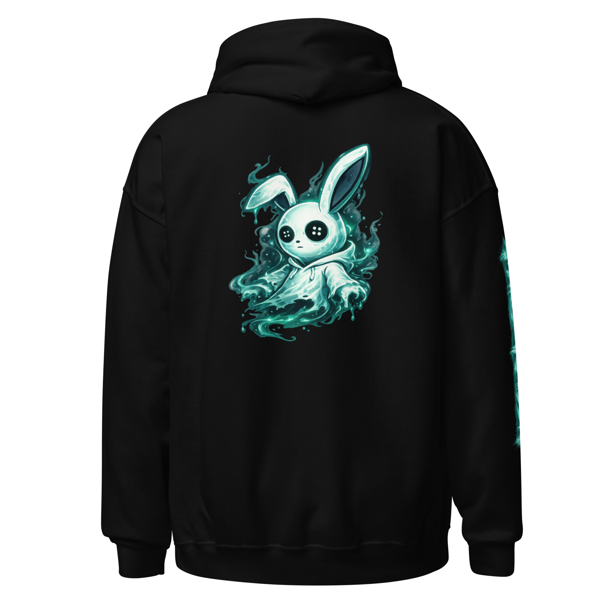 Alternative view of Fake Rabbit Hoodie - Ghost Rabbit (Backprint)