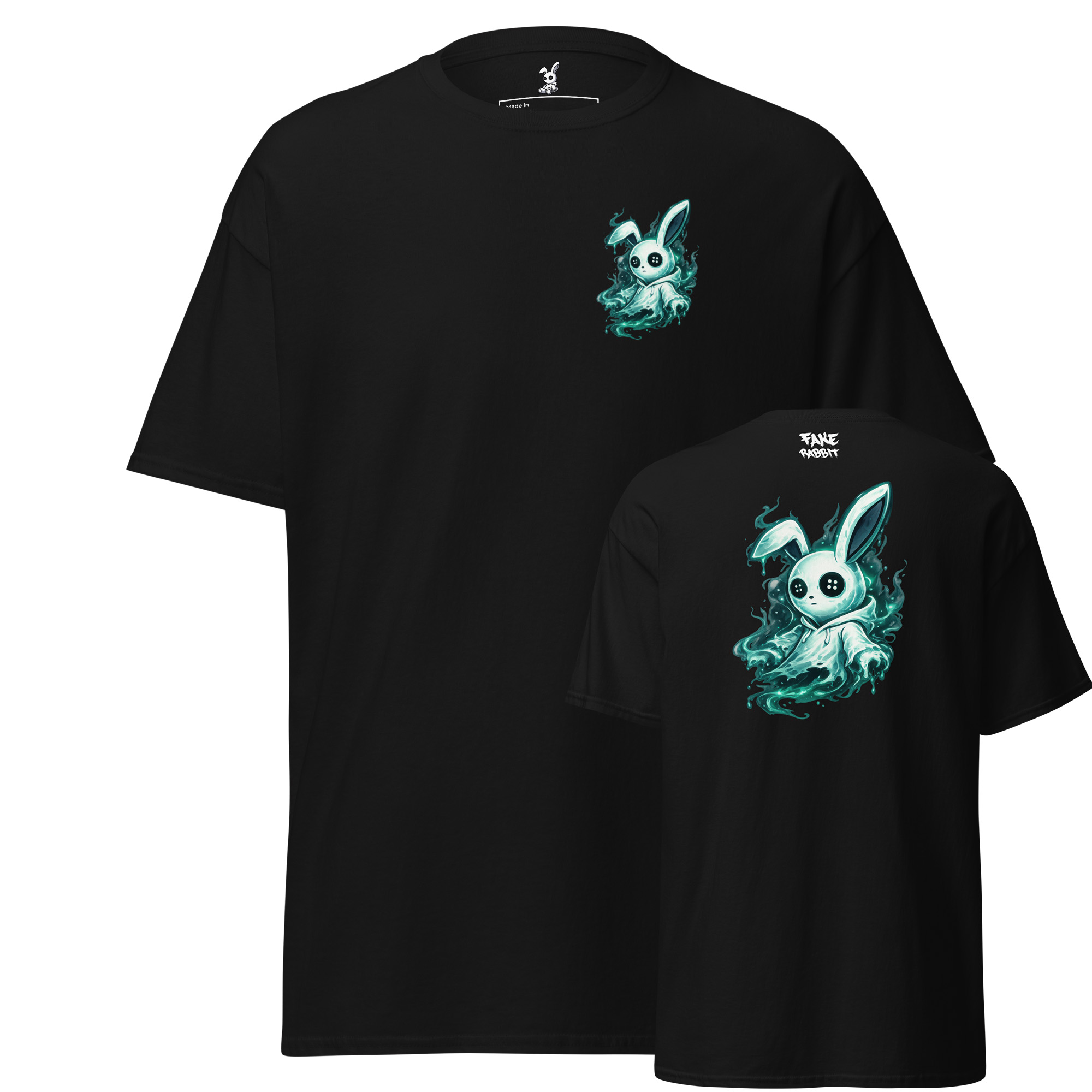 Fake Rabbit T-Shirt – Ghost Rabbit (Backprint)