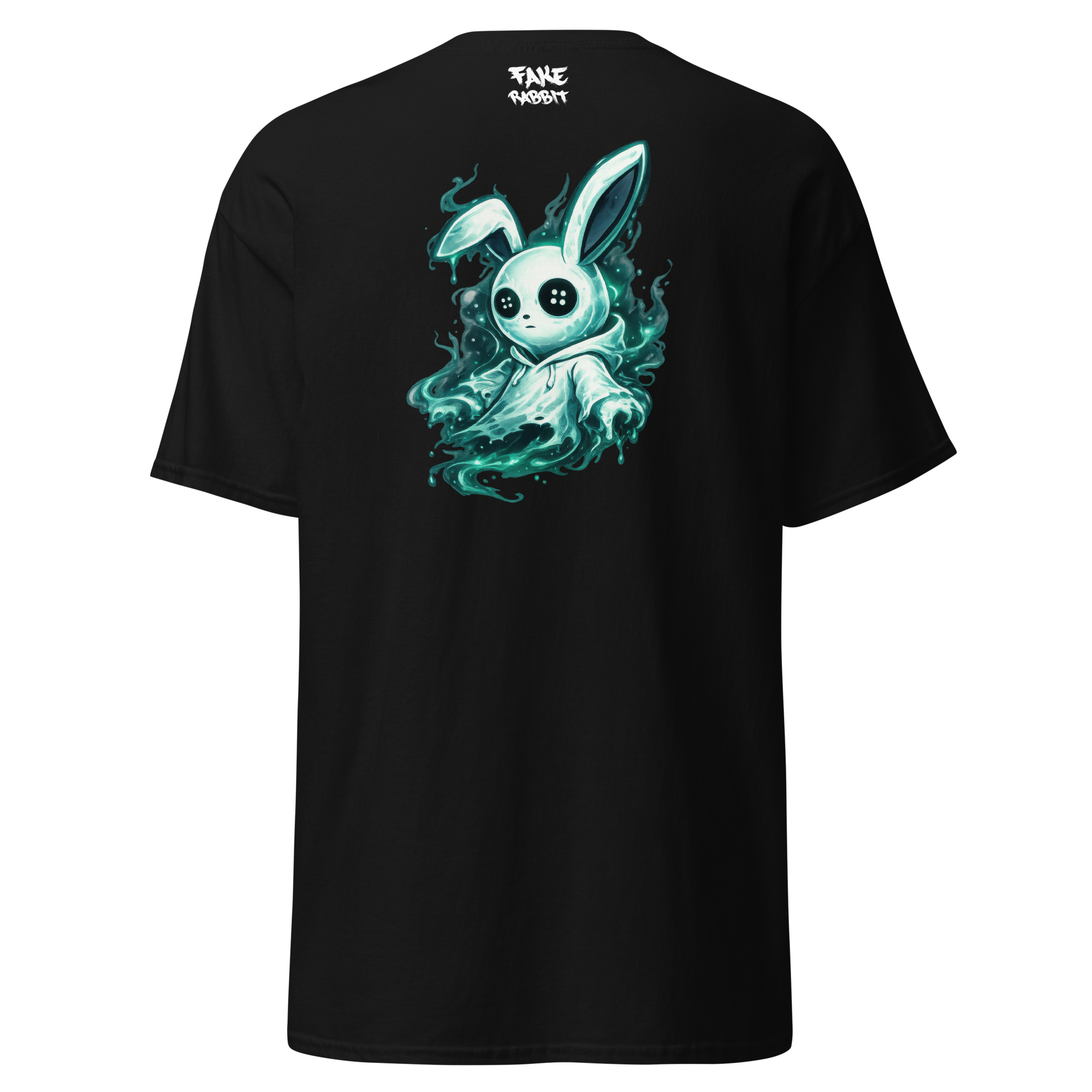 Alternative view of Fake Rabbit T-Shirt – Ghost Rabbit (Backprint)