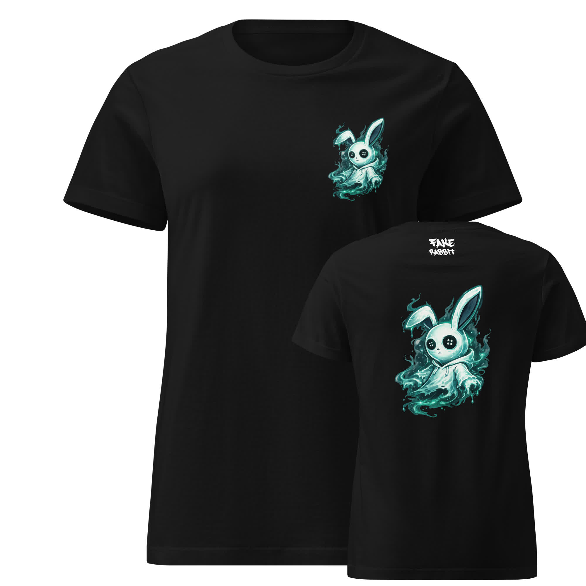 Fake Rabbit Damen T-Shirt – Ghost Rabbit (Backprint) – Produktbild