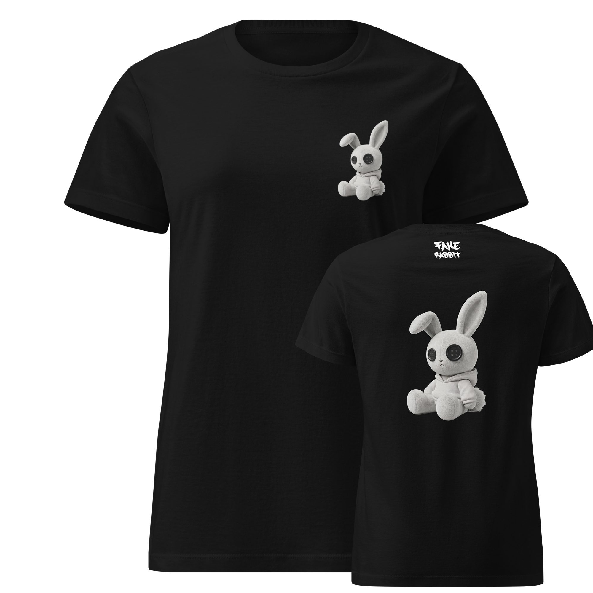 Fake Rabbit Damen T-Shirt - Real Rabbit (Backprint) – Produktbild