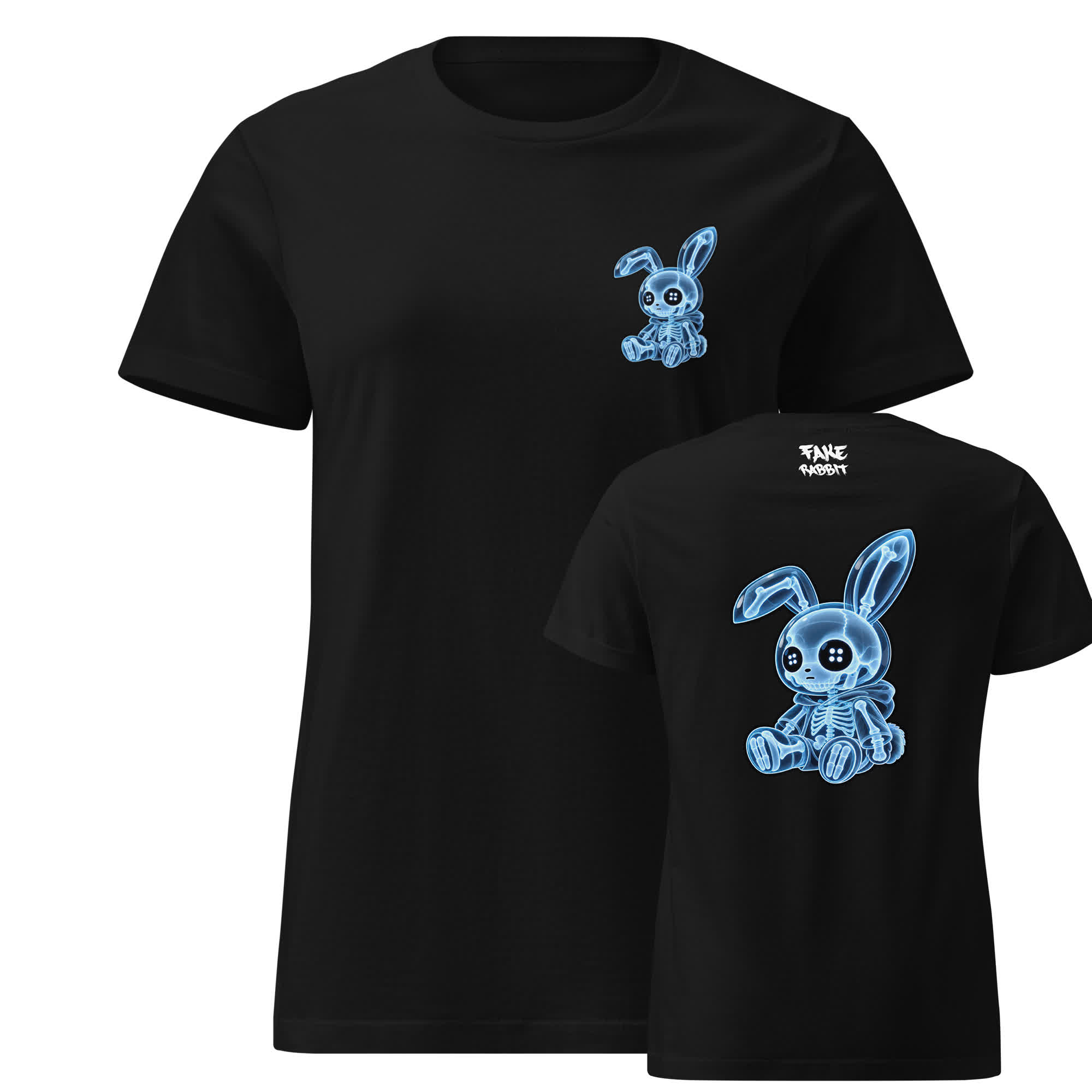 Fake Rabbit Damen T-Shirt – X-Ray Rabbit (Backprint) – Produktbild