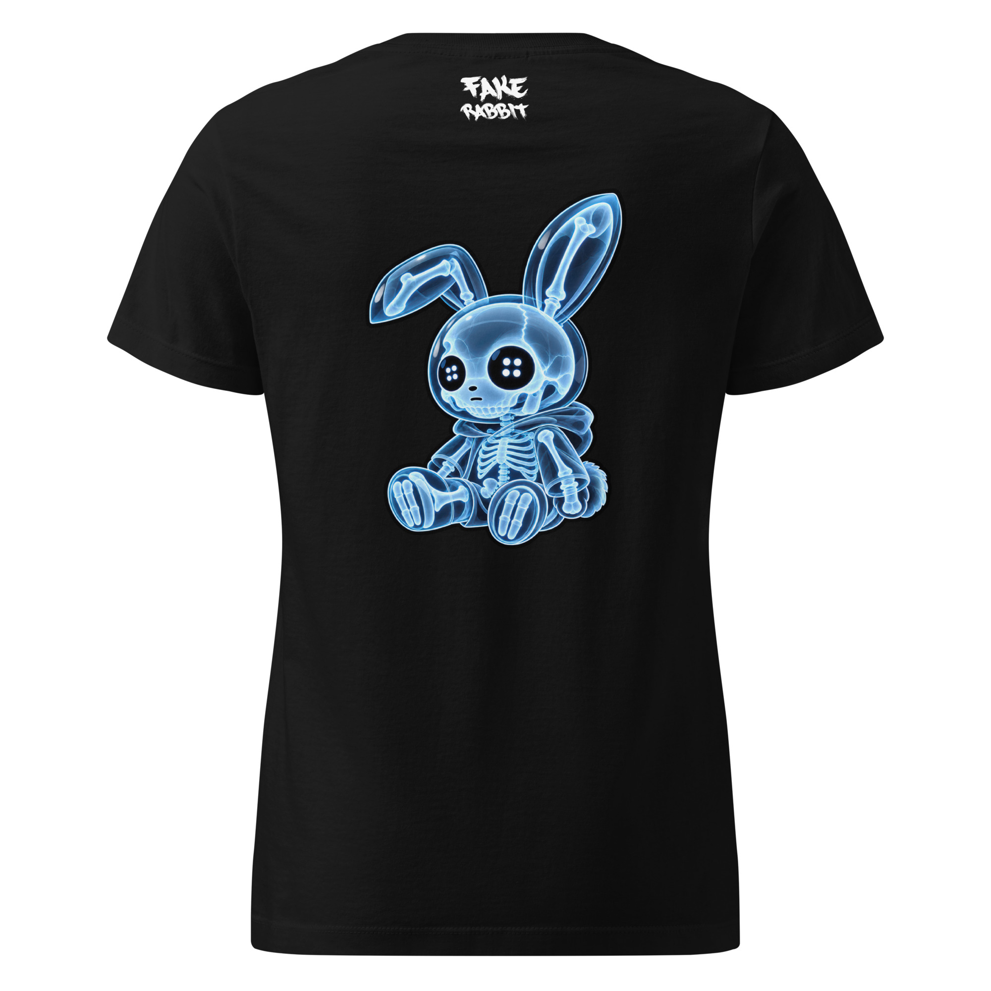 Fake Rabbit Damen T-Shirt – X-Ray Rabbit (Backprint) in Schwarz, Rückansicht