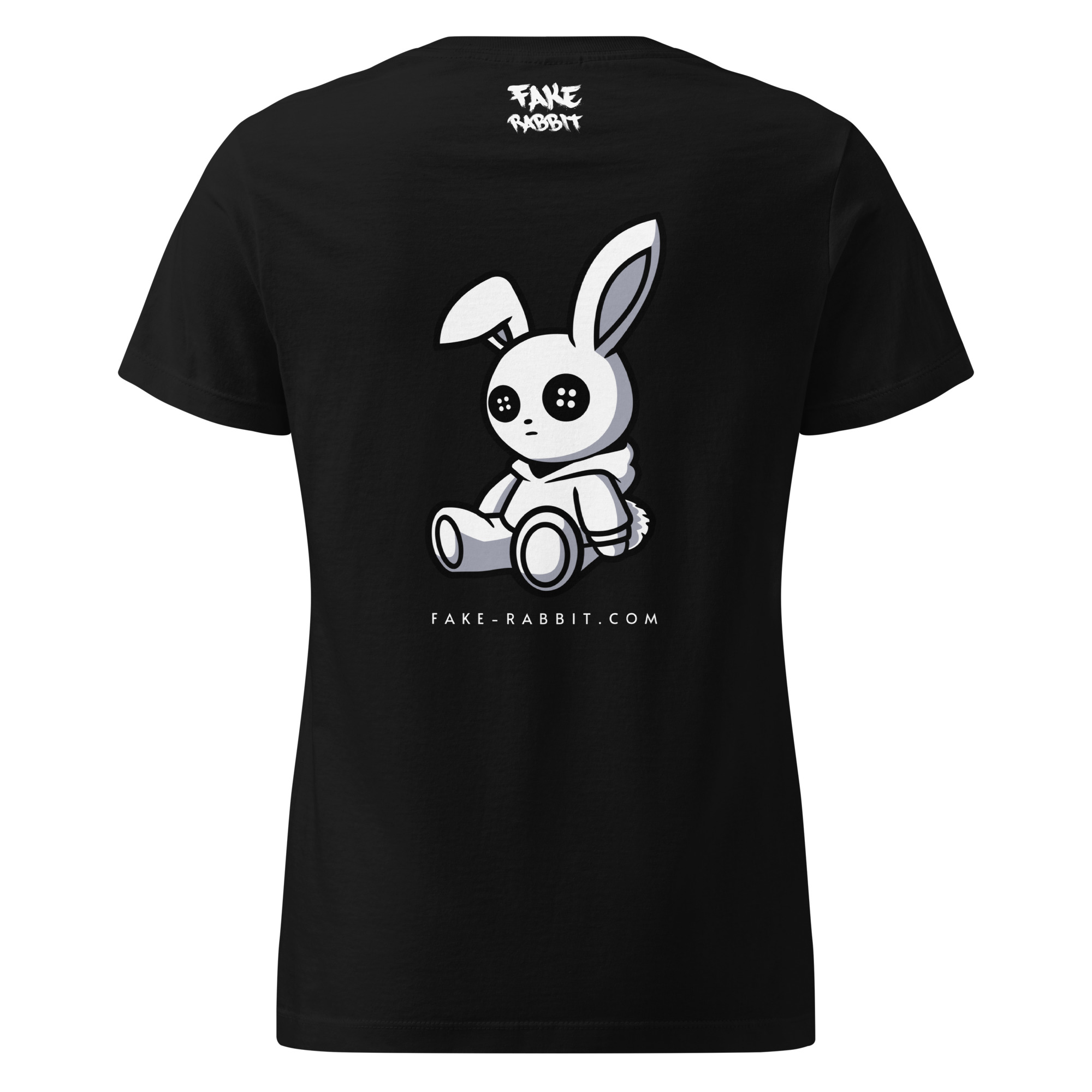 Fake Rabbit Classic Damen T-Shirt - THE BIG ONE in Schwarz, Rückansicht